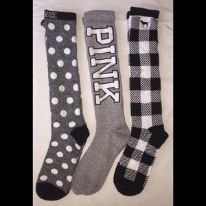 PINK 3-pack Knee High Socks